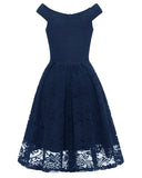Elegant Lace Off Shoulder Vintage Party