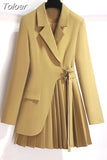 2023 Personalized Lace-up Pleated Jacket Blazer Loose Wide Leg Pants Two-piece Elegant Women's Pants Suit Office