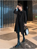 Winter Women's Coats 2022 Fashion Solid Color Lapel Double Breasted Trench Coat for Women Clothes Long Coat