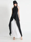 Toloer Casual Suit Tide Spring 2024 New Fashion Neck Sleeveless Irregular Two-Piece Women's Wear-Outfit