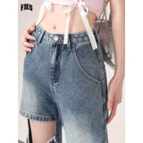 Mm Large Street Hottie Bow Trumpet Micro-Tight Jeans Girl Retro Hollow Horn Long