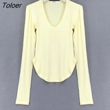 Long Sleeve Tshirt Women 2023 Fashion Slim White Woman Tshirts Tops High Elasticity Thin Skinny Tee Shirt Blusas