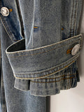 Fashion Women's Denim Jackets Loose Big Double Layer Collar Single Breasted Long Sleeve Sashes Coat Winter 2023 New