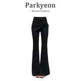 Long-Sleeved Polo Shirt Shirt Black Fake Two-Piece Suit Pants Two-Piece
