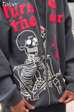 Clothes Sweatshirts Skeleton Pattern Top Drawstring Thermal Hoodie Streetwear Diamond Harajuku Jacket Tops Autumn