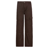 Rockmore Green Vintage Baggy Jeans Women'S Pockets Wide Leg Cargo Pants Streetwear Casual Low Waist Denim Straight Trousers