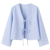 Temperament V-Neck Women's Clothing New Fashion Pure Color Loose Long-Sleeved T-Shirt