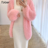 Women Long Cardigan Fall Mink Cashmere Full-sleeve Oversized Cardigan Dress Woman Keep Warm Winter Woman's