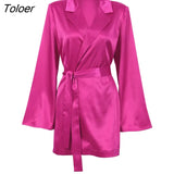 Y2k Sexy Two Piece Set Women Satin Coat Top With Pants Suit 2022 Fashion Chic Autumn Streetwear Female 2 Piece Sets
