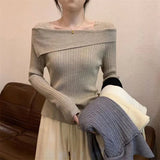 Shoulder Woman Autumn New Bottoming Shirt With A Small Sense Of High-Grade Design Knitting