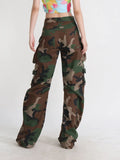 Toloer High Street Yabi Camouflage Cargo Pants Spring 2024 New Retro Large Pocket Loose Fashion Cargo Pants-Outfit