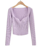 autumn women solid thin sweater long sleeve elegant office lady knitted jumper tops