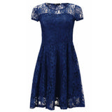 Lace Dress 2020 Women Casual Short Sleeve Beach Short Dress Solid White Black Mini Lace Dress Vestidos Plus Size