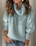 Size Sweaters Women Turtleneck Warm Knitted Oversized Sweater Winter Autumn Long Sleeve Rivet Pullover Sexy Tops