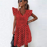 Dress Women 2021 Casual Sleeveless Sundresses Women Elegant Vintage Ladies Red Beach Mini Dresses Vestido De Mujer