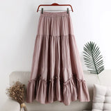 Korean Irregular Pleated Skirt Women Fashion 2020 Kawaii Elegant Elastic High Waist Skirts Female Preppy Casual