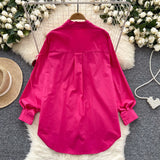 Niche Design Three-Dimensional Flower Shirt Women's Autumn Loose Thin Ocean To Reduce The Age Of Chic Light Luxury