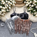 Sling Vest Female Dance Performance Costume Pure Hot Girl Breasts Glitter Umbilly Umbilly Chic