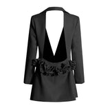 Toloer Style Small Suit 2024 New Fashion Sexy Slim V Neck Show Thin Long Sleeve Design Sense Suit Jacket Female-Outfit