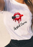 White Streetwear O-Neck Short Sleeves Printed