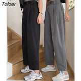 Straight Pants Women Bf Style Chic Trendy Ankle-Length Trousers Summer New All-Match College Classic Teens Pantalones