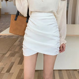 Women's Irregular Skirts Summer High Waist Sexy Ruched Bodycon Mini Skirt Office Lady Pencil Skirts 2022 New