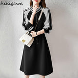Dresses for Women Simple Temperament Jupe Y2k Clothes 2023 Vestidos De Mujer Zipper Stand Neck Loose Casual Dress