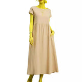Solid Color Sleeveless Loose Cotton Into Pocket