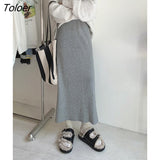 Ankle-length Skirts Women Autumn Winter Fashion Tender Korean Style A-line Solid Casual Daily Simple All-match