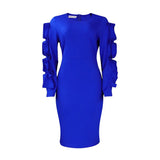 Large-Size Women's Autumn New Fashion Temperament Tongle Elegant African Large-Size Long-Sleeved