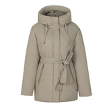 European Goods 2024 New Winter Clothing Brand High-End Foreign Style Small Fragrant Wind Not Bloated Waist Army Green Padded Coat Female Coat-Outfit