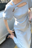 Woman Dress Vintage Irregular Summer Robe Femme Chic Hollow Out Slim Fit Koream Maxi Dresses 2023 Vestidos De Mujer