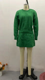 Winter New Solid Color High-Collar Lazy Knitwear Design Skirt Dress