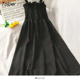 Dress Summer Women Off Shoulder Spaghetti Strap Slim Stretchy Breathable Soft Female Loose All-match Simple