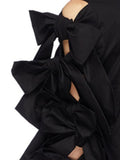 Fashion Women's Shirt Lapel Single Braested Long Sleeve Spliced Bow Hollow Out Black Blouse Female Spring 2023 New
