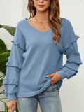 Ruffled V-Neck