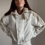 Sport Zipper Turndown Collar Long Sleeve