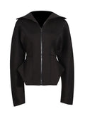 Toloer Female Autumn 2024 New Comfortable Leisure Personality Cut Slim Senior Sense Women's Jacket Short Jacket-Outfit