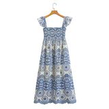 Multi-Color Embroidered Flying Sleeve Dress
