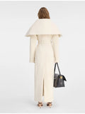 Elegant Solid Color Big Collar Long Hair Coat 2025 Autumn And Winter New Women's