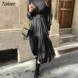 Turtleneck Elegant Dresses Woman Long Sleeve High Waist Bodycon Dress Female Green Black Chic Korean Dress Woman