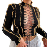 Hollow Out y2k Tank Tops Camisole Women Streetwear Ribbed Knit Crop Tops Summer Clubwear Bandage