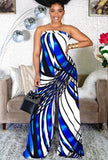 Fashion Print Off Shoulder Loose
