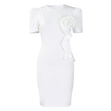 Women's 2025 New Fashion Elegant Brace For The Duh Leh Side Solid Color Short-Sleeved African