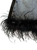 Fashion Women's Denim Skirt Zipper Spliced Feathers High Waist Solid Color Slim Female Mini Skirts Summer 2023 New