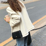 Jackets Women Elegant Office Ladies Fashion High Quality Warm Autumn Winter Daily Coats O-neck Covered Button
