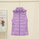 Ladies 2023 Autumn Winter Down Cotton Vest Short Korean Version Slim Slim Vest Vest Outside The Vest-Outfit