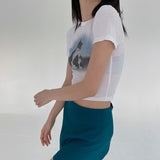 Japanese Fashion Cat Printed T-shirts Women Harajuku White Short Sleeve Crop Tops Korean Style Casual Tee Shirt