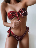 Toloer 2023 Ladies Swwear Dot Print Sexy Bikini Part Bikini-Outfit