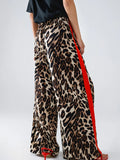 Spring And Autumn Women's Net Red With The Same Leopard Print Splicing Temperament Loose-Legged